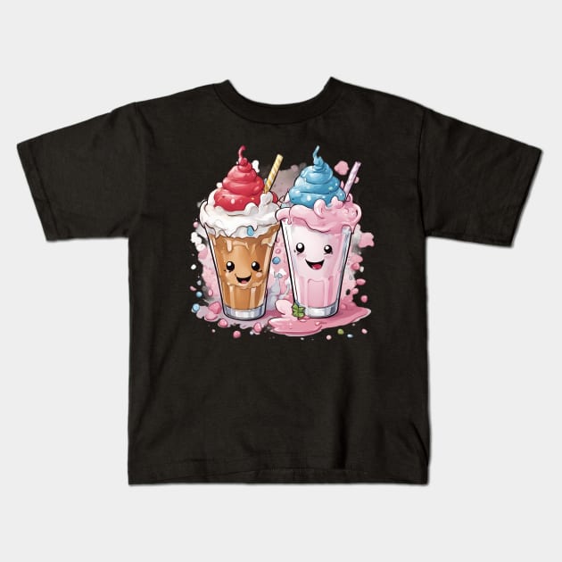 Kawaii Milkshake Kids T-Shirt by animegirlnft